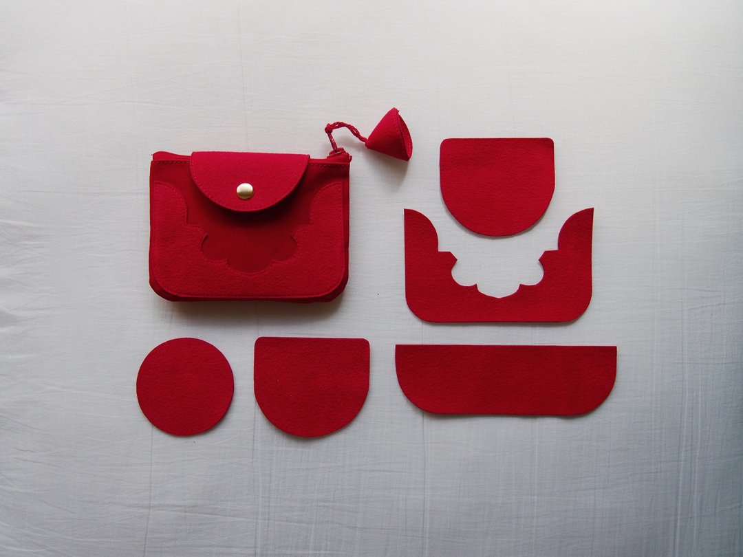 temple coin purse ( red ) - 零钱包 - 聚酯纤维 红色
