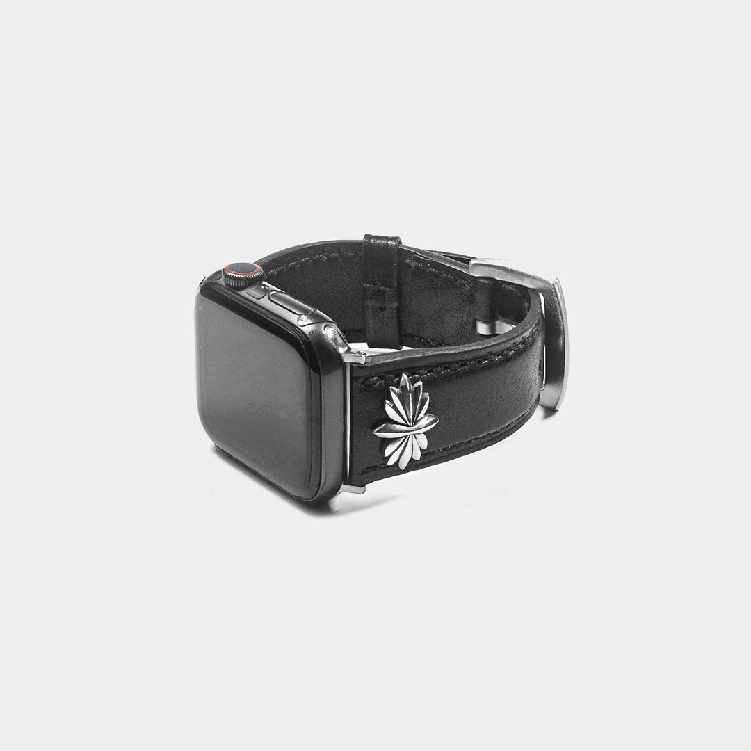 Silver Frost Apple Watch Strap - 表带 - 真皮 黑色