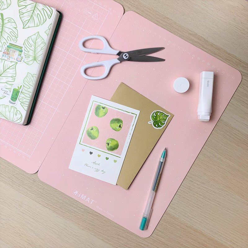 【多功能折叠垫】iMAT翻转切割垫1.0 清新粉 无毒1.5mm 手作DIY - 其他 - 环保材料 粉红色