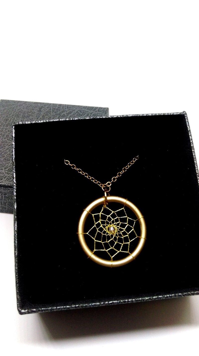 Series Premium//捕梦网//短项链//锁骨链//金//水晶 - 项链 - 宝石 金色