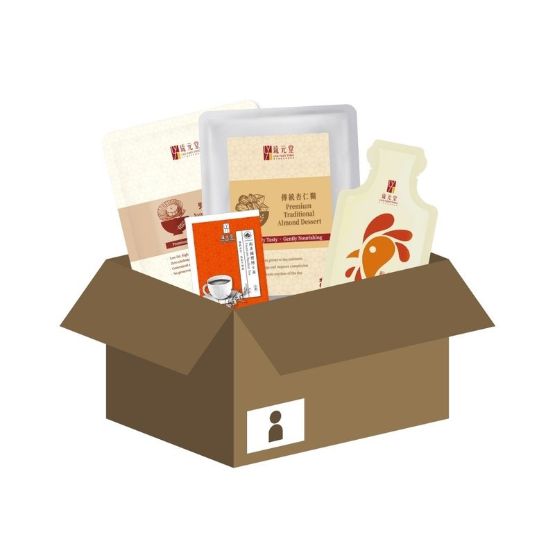 【包邮组】暖心组 干贝粥5包+醇鸡精华饮5包+杏仁糊2包+博士茶2包 - 料理包 - 新鲜食材 