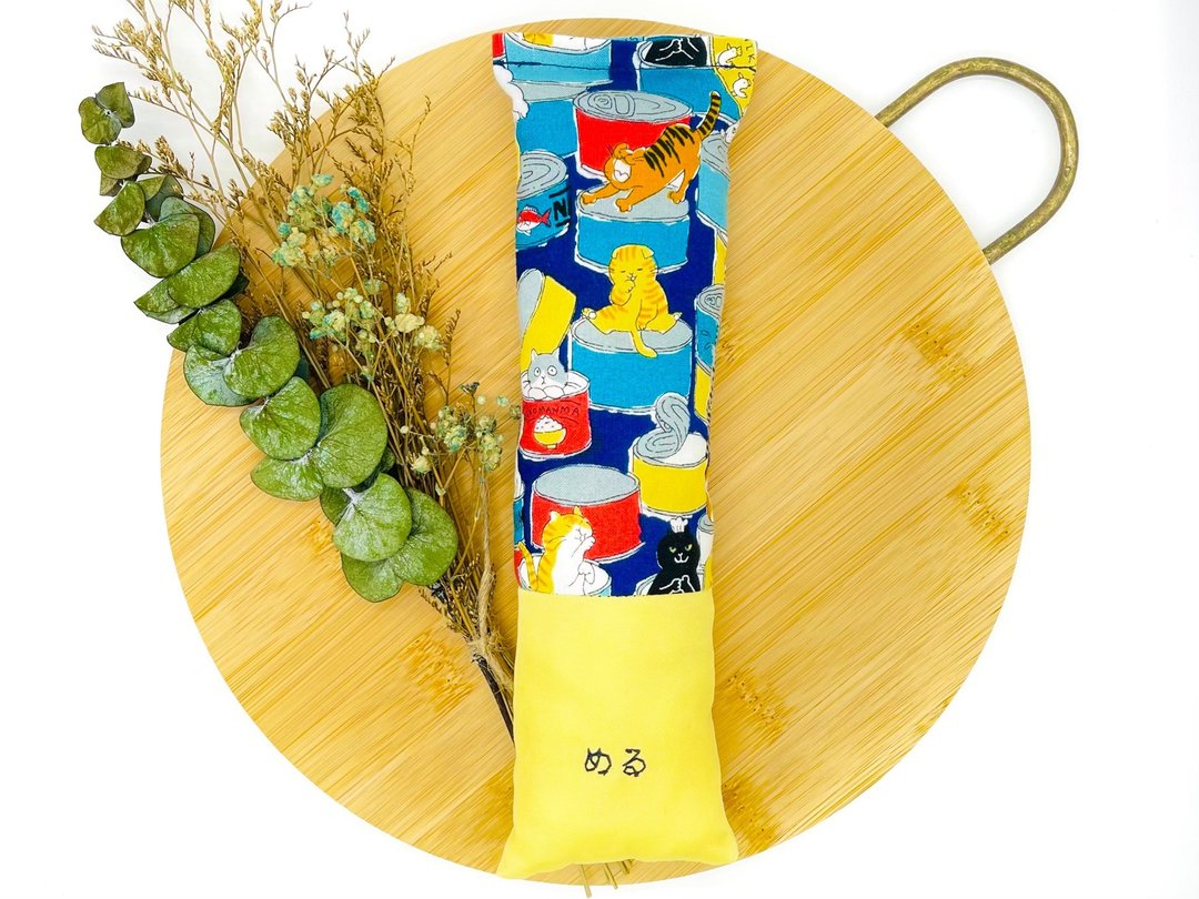 Handmade Catnip toy with embroidered cat's name | Made in Japan - 玩具 - 棉．麻 蓝色
