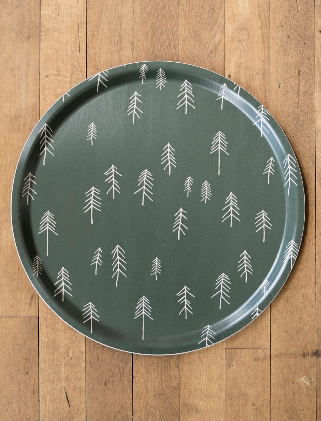 北欧设计圆型托盘- TALL TRAY, GREEN/NUDE (38cm) - 托盘/砧板 - 木头 