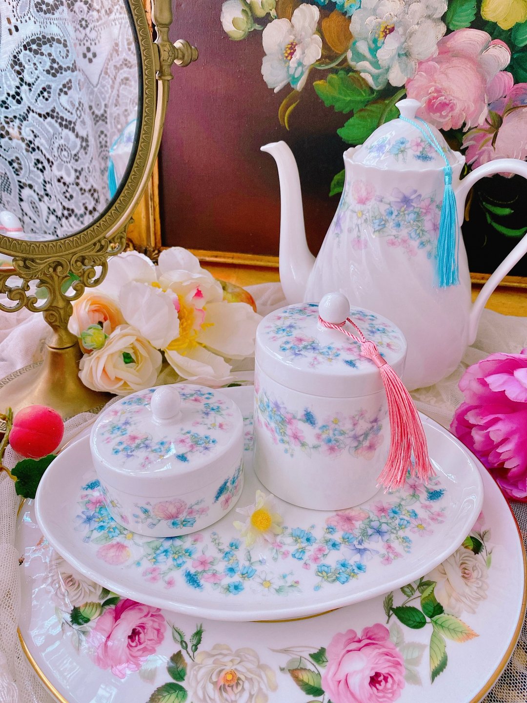 英国骨瓷皇家御用Wedgwood 珠宝盒茶叶罐库存品 情人节 礼物 - 收纳用品 - 瓷 紫色