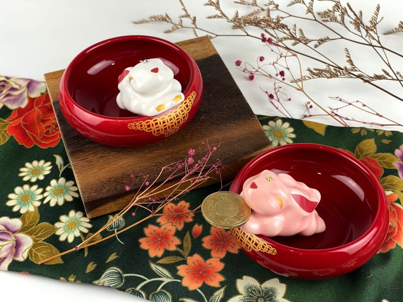 123旺兔顺利聚宝盆 － 精装含发票 - 摆饰 - 瓷 红色
