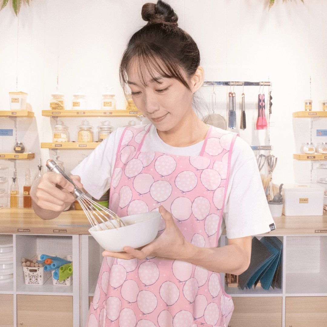 防泼水大人工作服围裙 厨房围裙(双口袋内里毛巾)-粉色气球款 - 围裙 - 聚酯纤维 