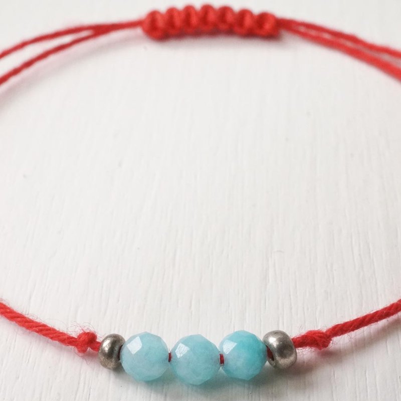 亚马逊石-宝石幸运许愿手环 - 手链/手环 - 宝石 蓝色