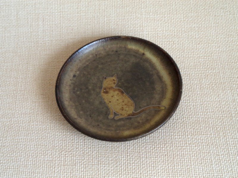圆盘 银彩猫b - 浅碟/小碟子 - 陶 咖啡色