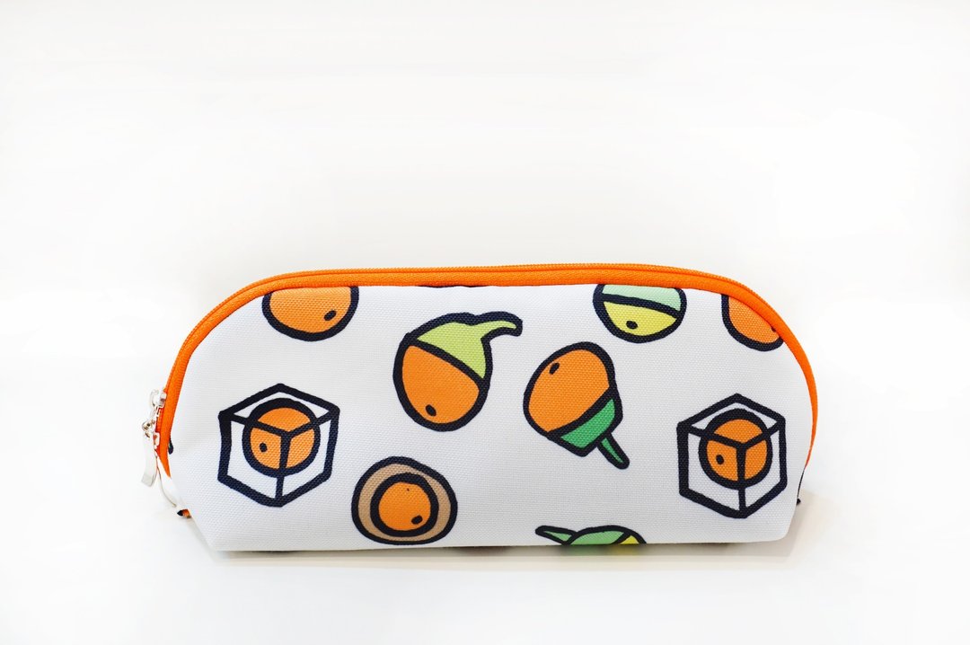 化妆包 笔袋 铅笔盒 开学用品 文具 旅行收纳-破布子 印花 - 铅笔盒/笔袋 - 聚酯纤维 橘色