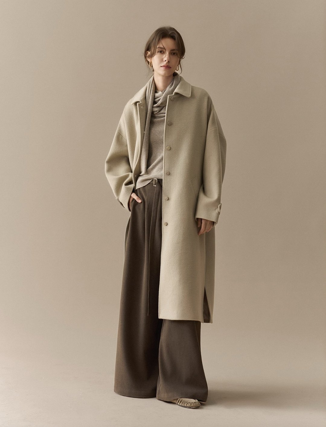 翩雅系列 / 温暖长款大衣外套 / 100%羊毛 - 女装休闲/机能外套 - 其他材质 多色