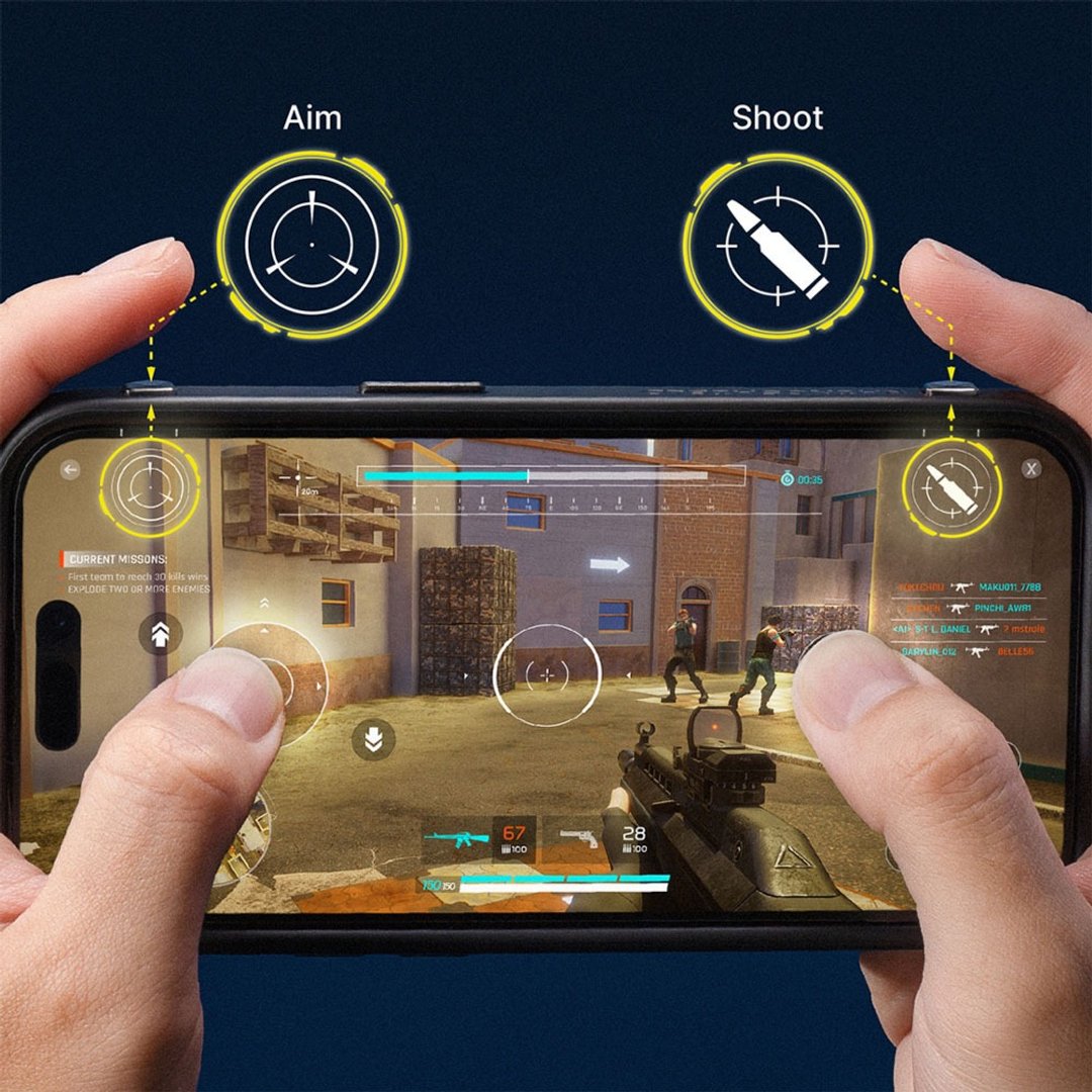 RhinoBuff FPS 精准操控套组(电竞手机壳+雾面玻璃保护贴)iPhone - 手机壳/手机套 - 塑料 黑色