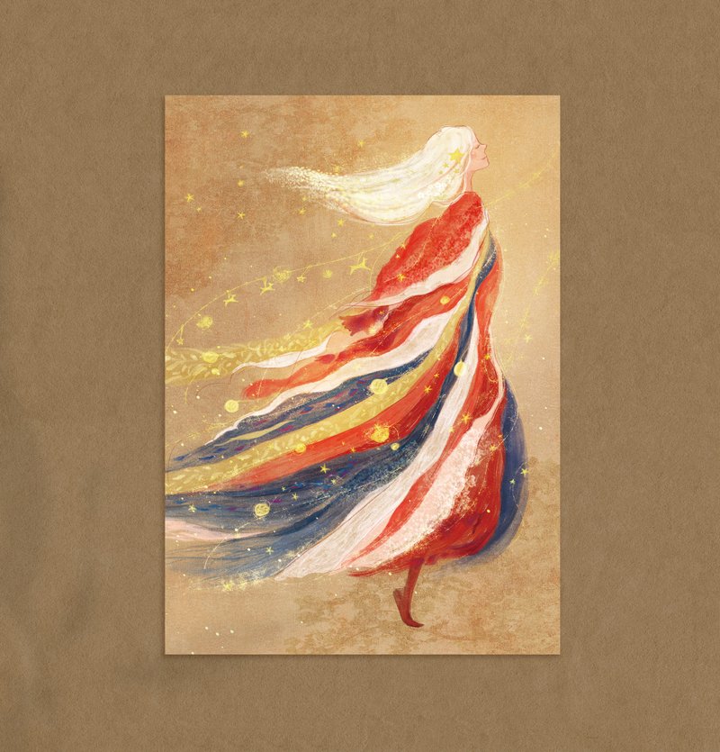 明信片 - 带着祝福的女孩 - 卡片/明信片 - 纸 