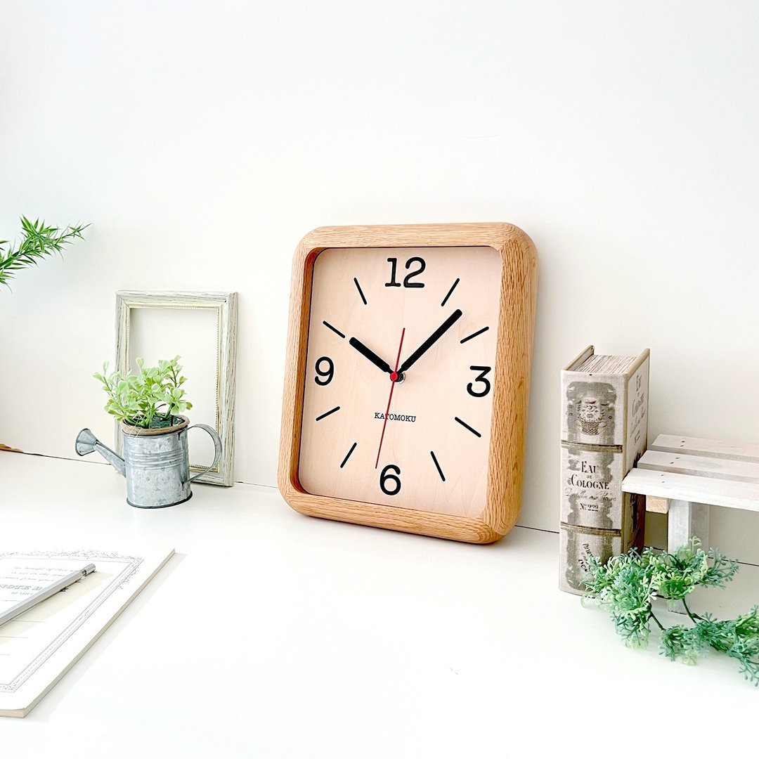 KATOMOKU muku clock 20  橡木 (km-133OA) 挂钟 日本制造 - 时钟/闹钟 - 木头 卡其色