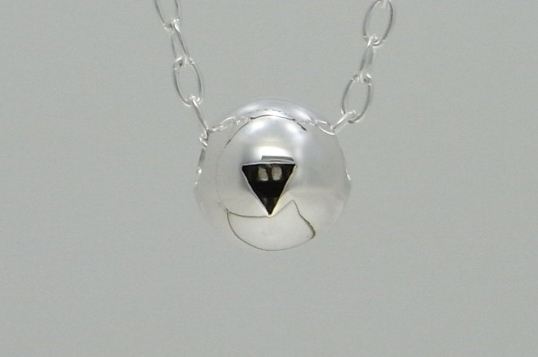 triangle smile ball pendant S (s_m-P.66) ( 微笑 三角形 口銀 垂饰 颈链 项链 ) - 项链 - 纯银 银色