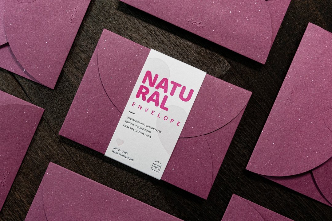Natural 自然系列 / A6心形信封 / 玫红 - 信封/信纸 - 纸 紫色