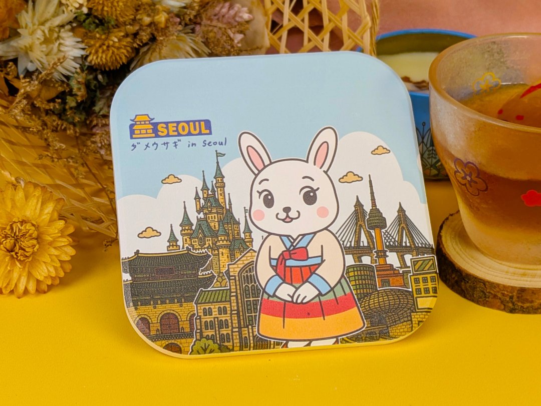 陶瓷杯垫【废兔 in Seoul】 - 杯垫 - 陶 