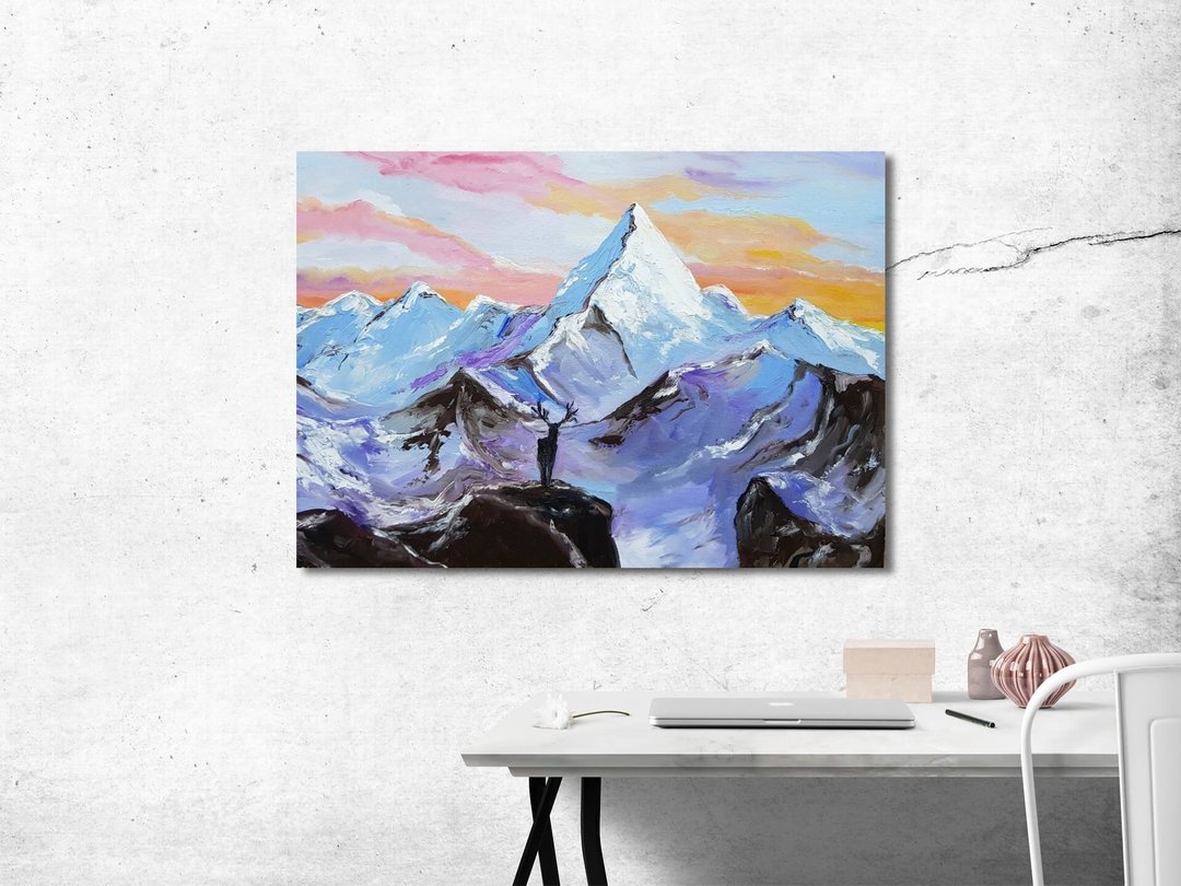 Mount Painting, Orignal Painting, Landscape Painting, Wall Decor - 墙贴/壁贴 - 压克力 多色