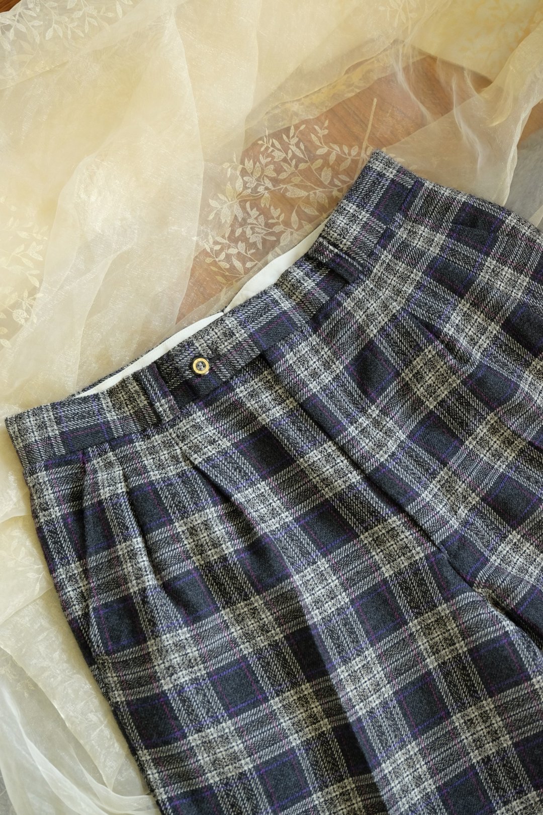 Vintage Kenzo Wool Flannel Long Sleeve Pant (waist 32) - 女装长裤 - 棉 