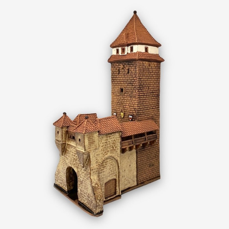 SOLO欧洲家居-手工陶瓷小屋 烛台 33cm 德国系列 - 蜡烛/烛台 - 陶 橘色