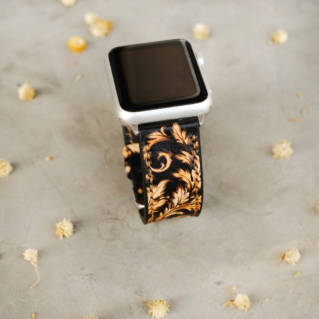 Apple Watch Band系列4系列3系列2系列1 - 表带 - 真皮 黑色