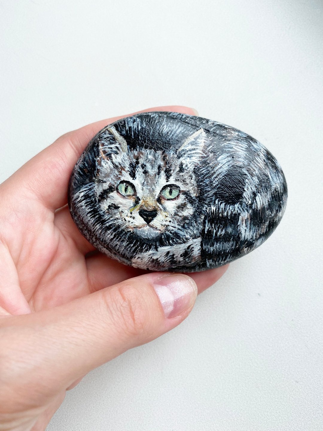 猫石画 写实宠物肖像 - 订制画像 - 其他材质 黑色