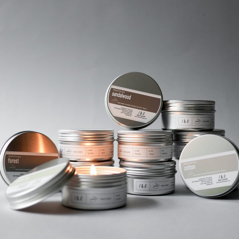 现在/this系列 旅行蜡烛 x 3件 - 蜡烛/烛台 - 蜡 灰色