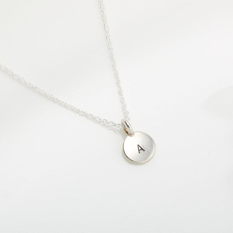 定制 小圆敲字 刻字 英文 数字 s925 纯银 项链 生日 情人节 礼物 - 项链 - 纯银 银色