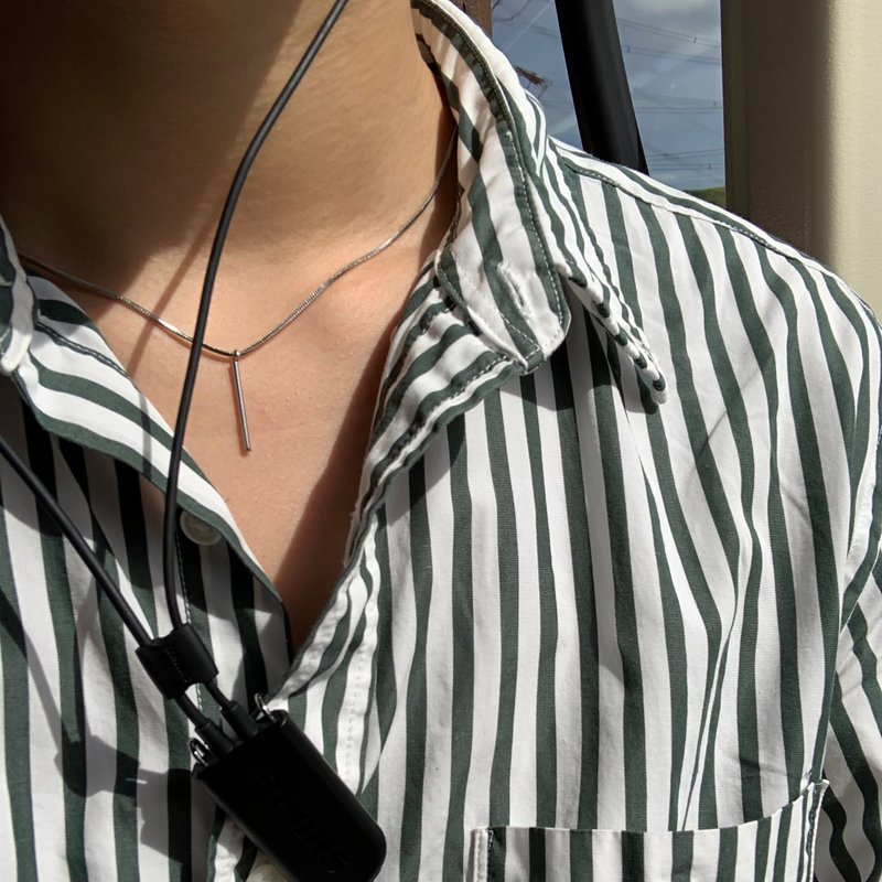 简约小圆棒防敏钢项链 母亲节 礼物 - 项链 - 不锈钢 银色