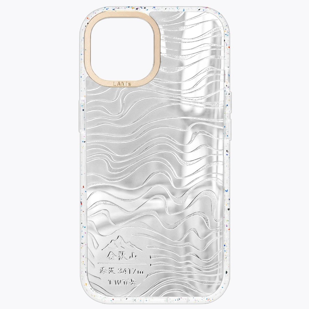台湾百岳 合欢山 镜面 磁吸版透彩框 iPhone 16 15 14 13 Pro Max - 手机壳/手机套 - 环保材料 银色