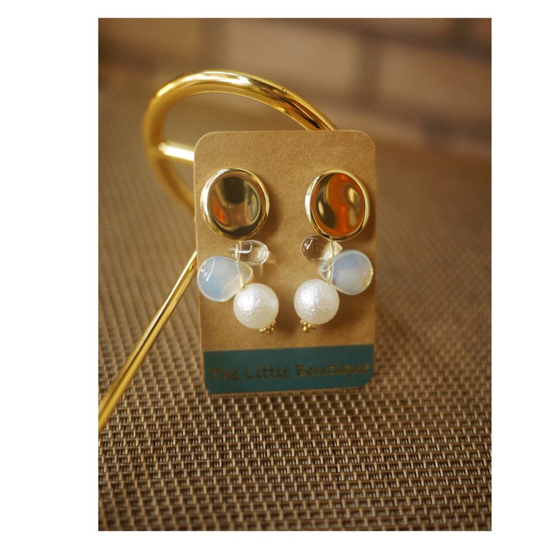 冰泪石 | 透明感耳饰 | 穿式耳环 | pierced earrings | ethereal - 耳环/耳夹 - 其他材质 多色