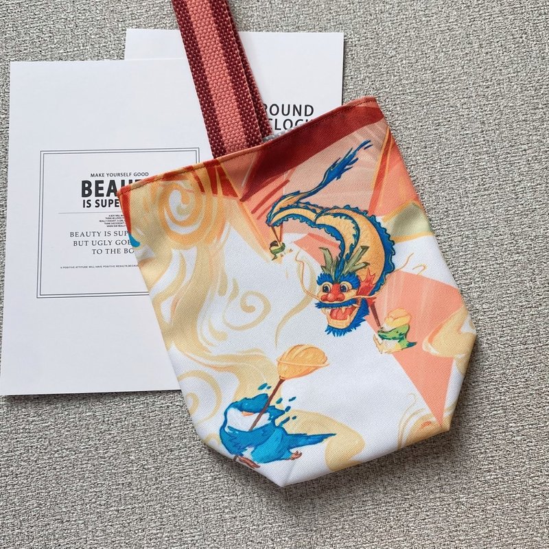 鹦鹉舞龙万用提袋 - 随行杯提袋/水壶袋 - 聚酯纤维 