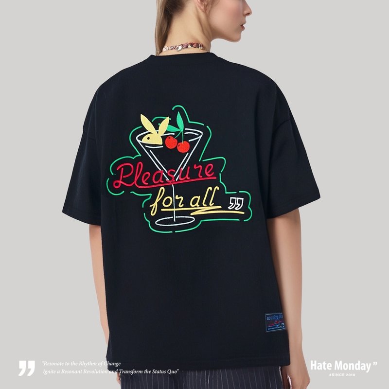 HATE MONDAY X Playboy - TEE(PBHMS25T78) - 中性连帽卫衣/T 恤 - 棉 白色