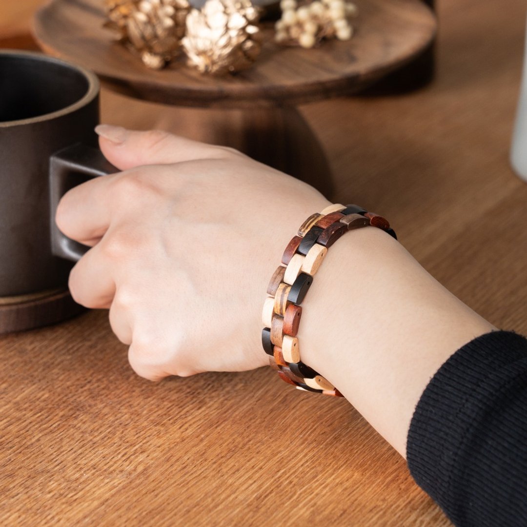 【木制手链】EINBAND Wood Bracelet 天然木手链 MIX Wood - 手链/手环 - 木头 咖啡色