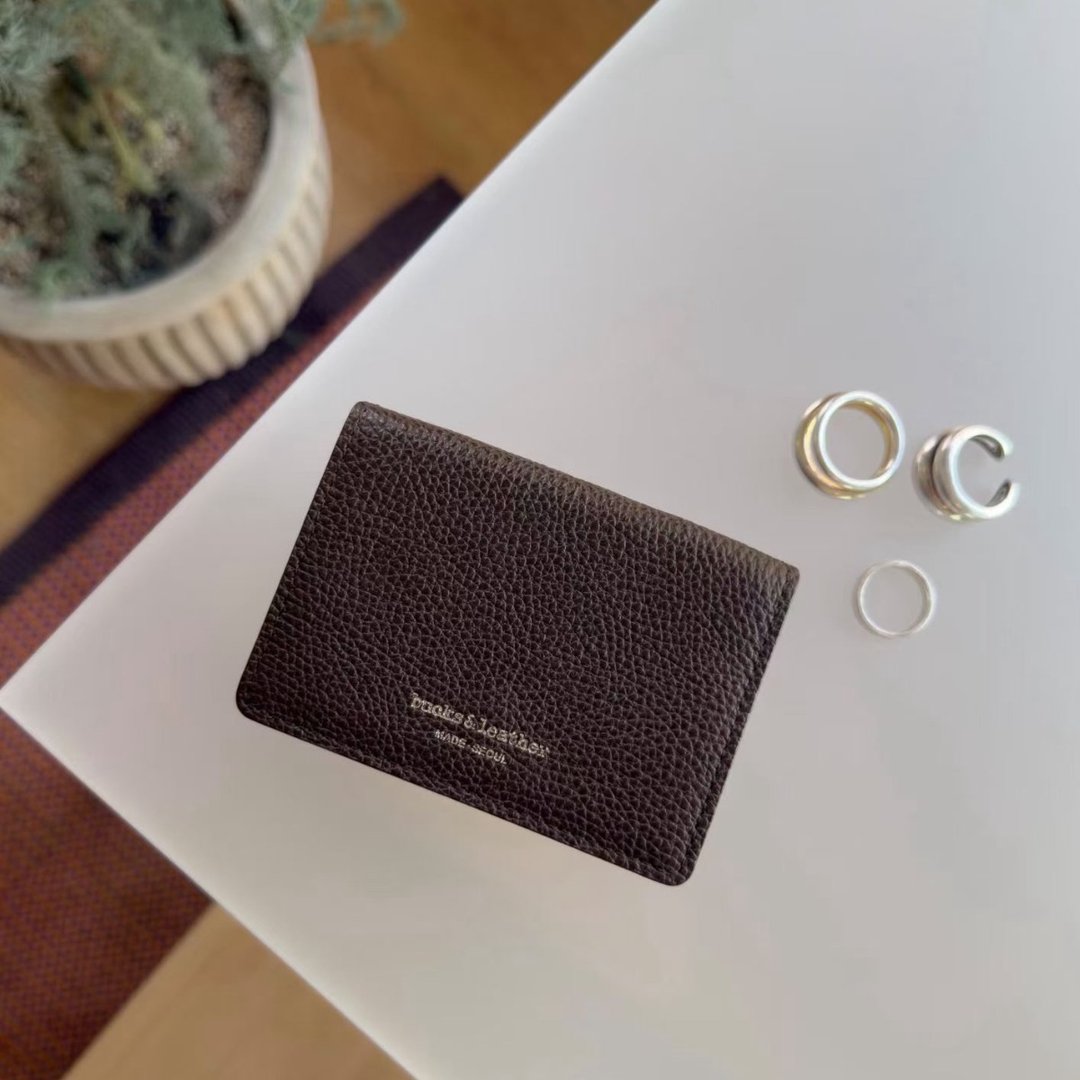 【Bucks&Leather】三层折叠零钱包 - 少量现货 - 皮夹/钱包 - 真皮 咖啡色