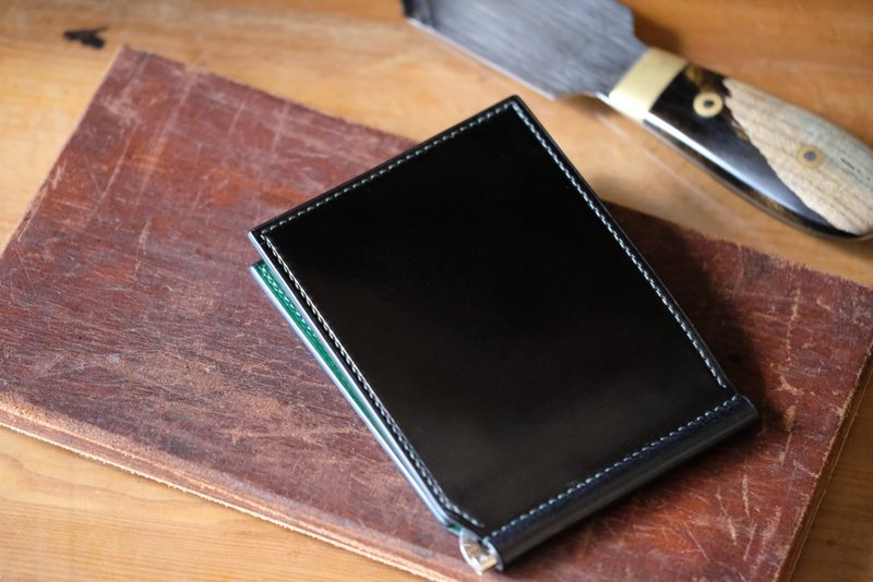 MILDY HANDS - Money Clip 01 - 马臀皮 钞票夹 shell cordovan - 皮夹/钱包 - 真皮 黑色