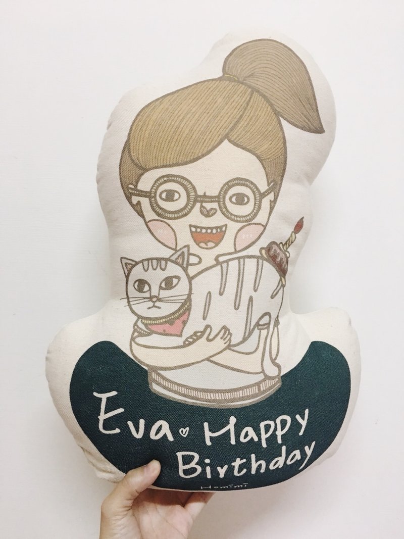 Homimi - 定制化抱枕 - 生日快乐 - 枕头/抱枕 - 棉．麻 白色