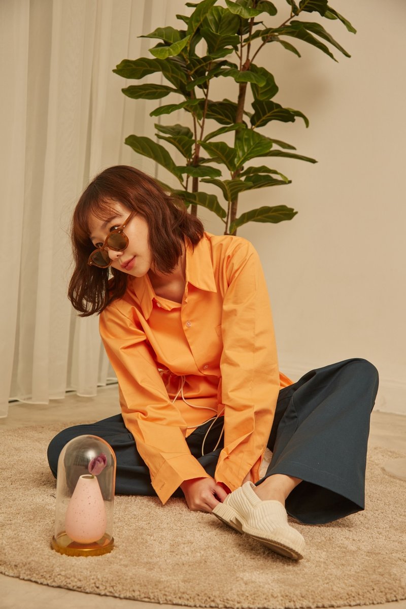 Highestjump 2in1 Baby Shirt (Orange) - 女装衬衫 - 棉．麻 橘色