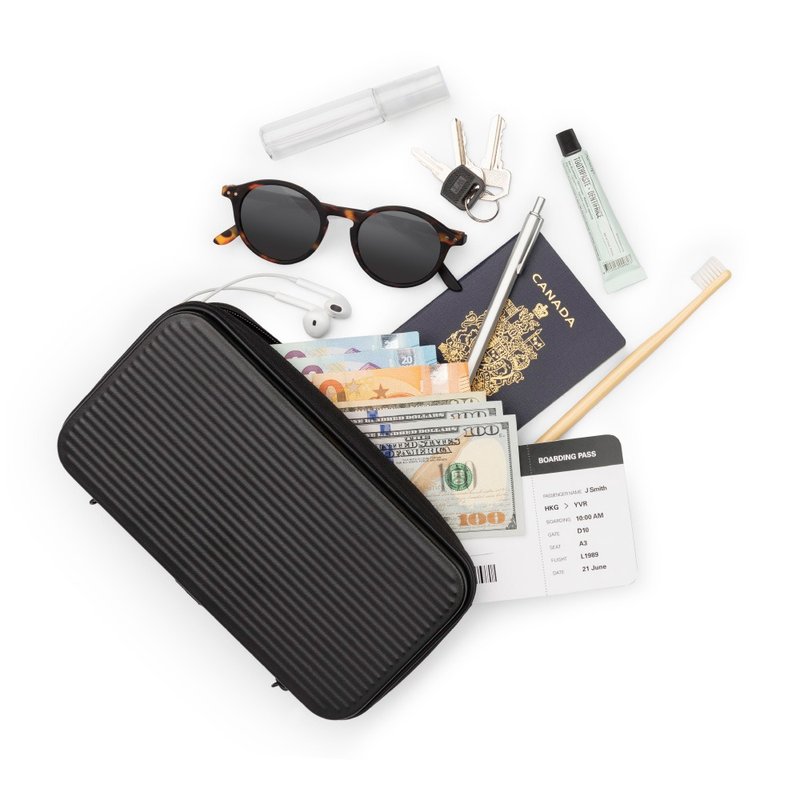【LOJEL】Travel Organizer 硬壳盥洗包 黑色 - 颈枕/旅行枕 - 塑料 黑色