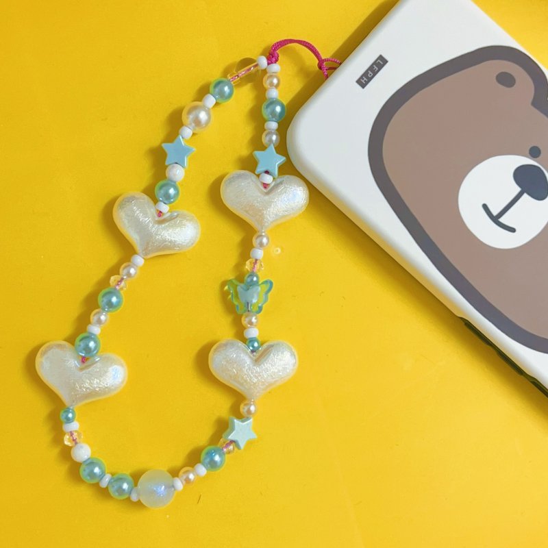 Heartmade 白色大心心手机绳 - 挂绳/吊绳 - 塑料 