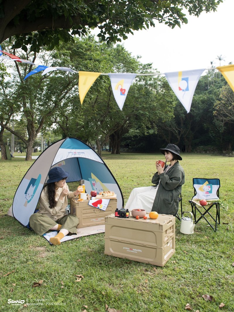 【首购限定】1 蚊赢联名限定野餐套装A - 野餐垫/挂旗/折叠帐篷 - 野餐垫 - 防水材质 蓝色