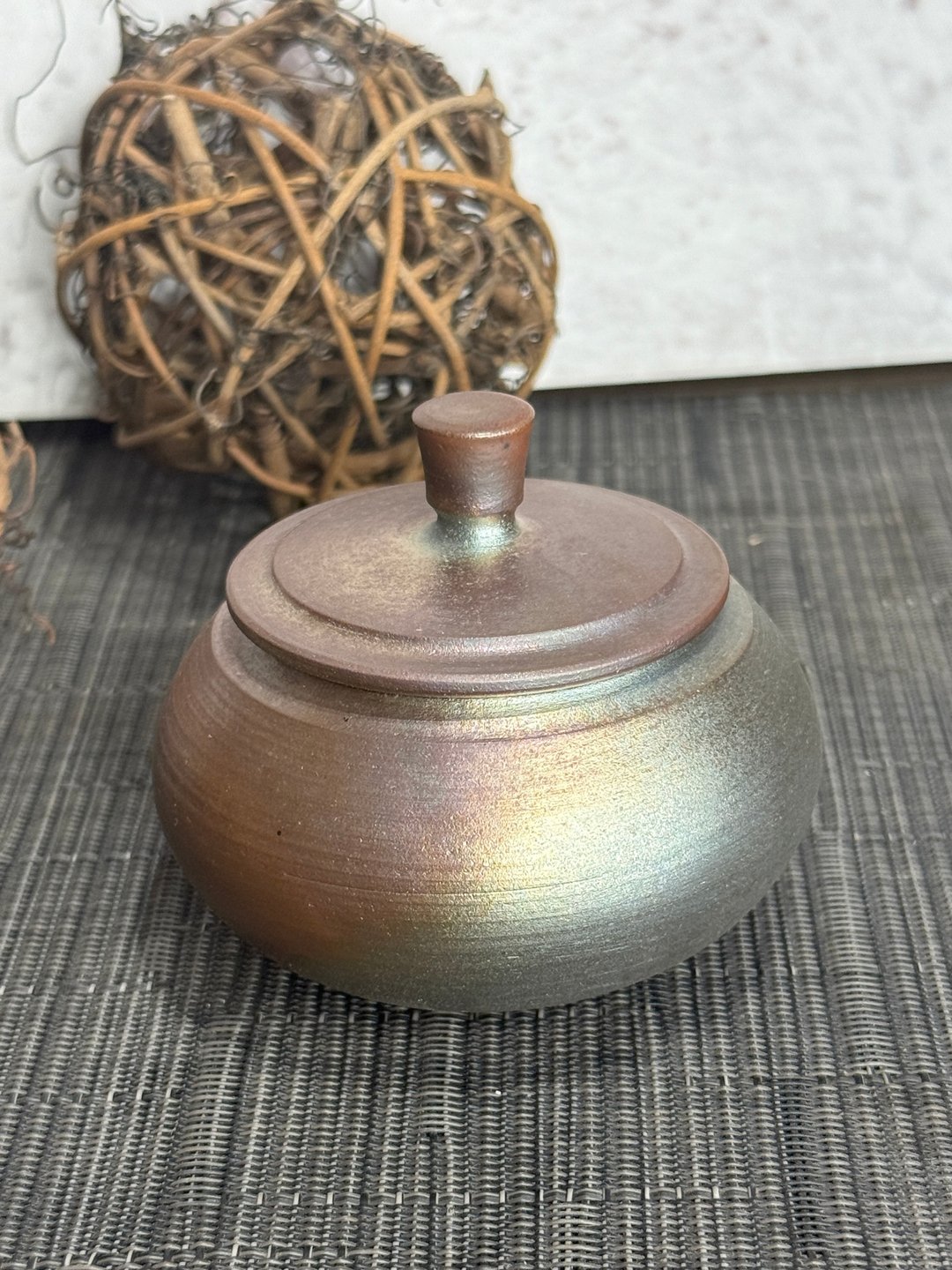 礼品/ 柴烧一两茶仓/独一无二/无上釉/手作/茶罐 - 茶具/茶杯 - 陶 