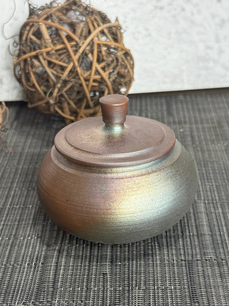 礼品/ 柴烧一两茶仓/独一无二/无上釉/手作/茶罐 - 茶具/茶杯 - 陶 