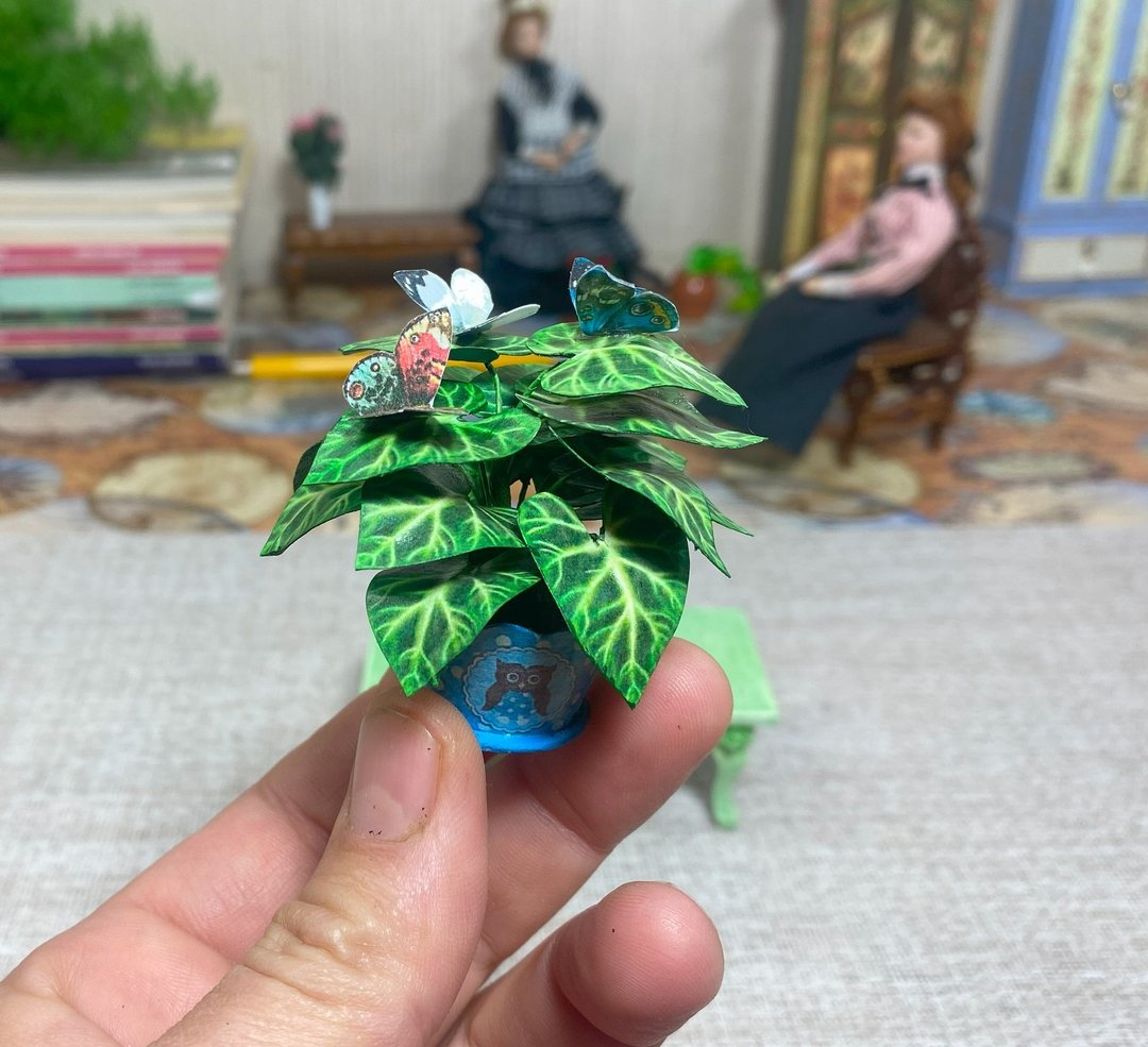 花在盆里。 1:12。教程。微型娃娃屋。娃娃花。 - 其他数码设计 - 其他材质 