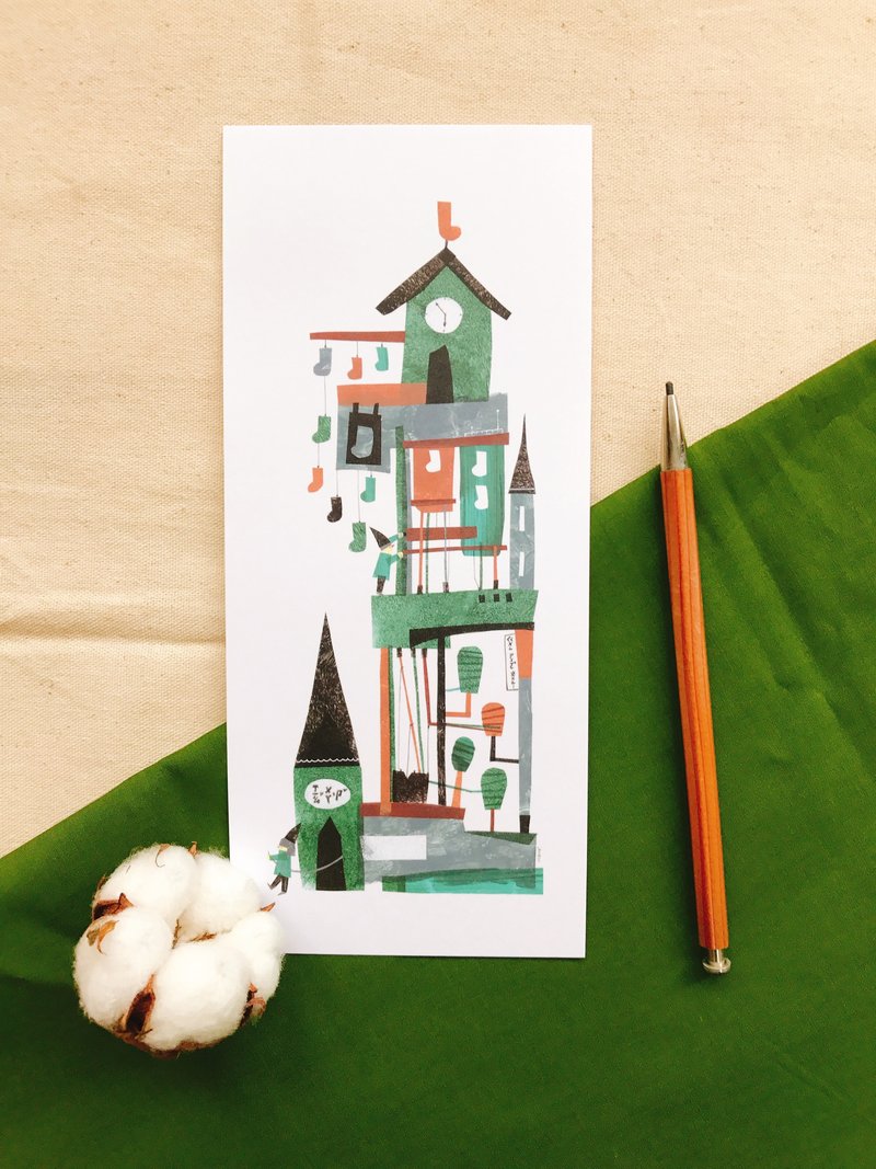 小工坊的小小袜子 - 卡片/明信片 - 纸 绿色