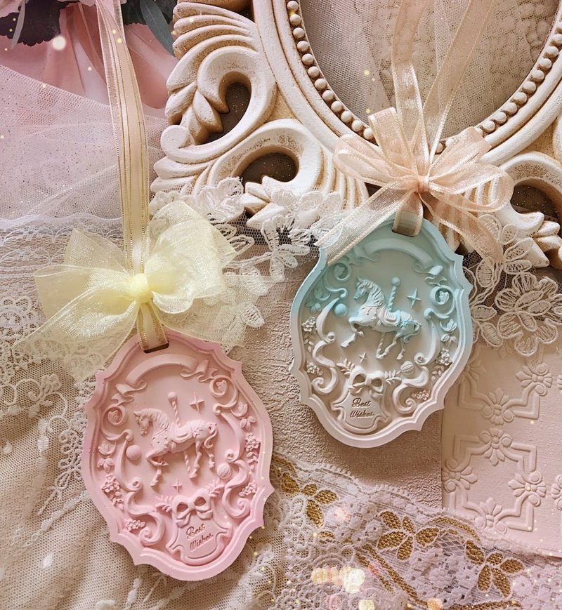 浮雕旋转木马挂牌石膏片/扩香石礼盒 婚礼小物 圣诞交换礼物 - 香薰/精油/线香 - 其他材质 