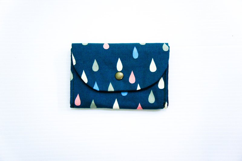 S,HU - 小方块多层零钱包(雨滴) - 皮夹/钱包 - 其他材质 蓝色