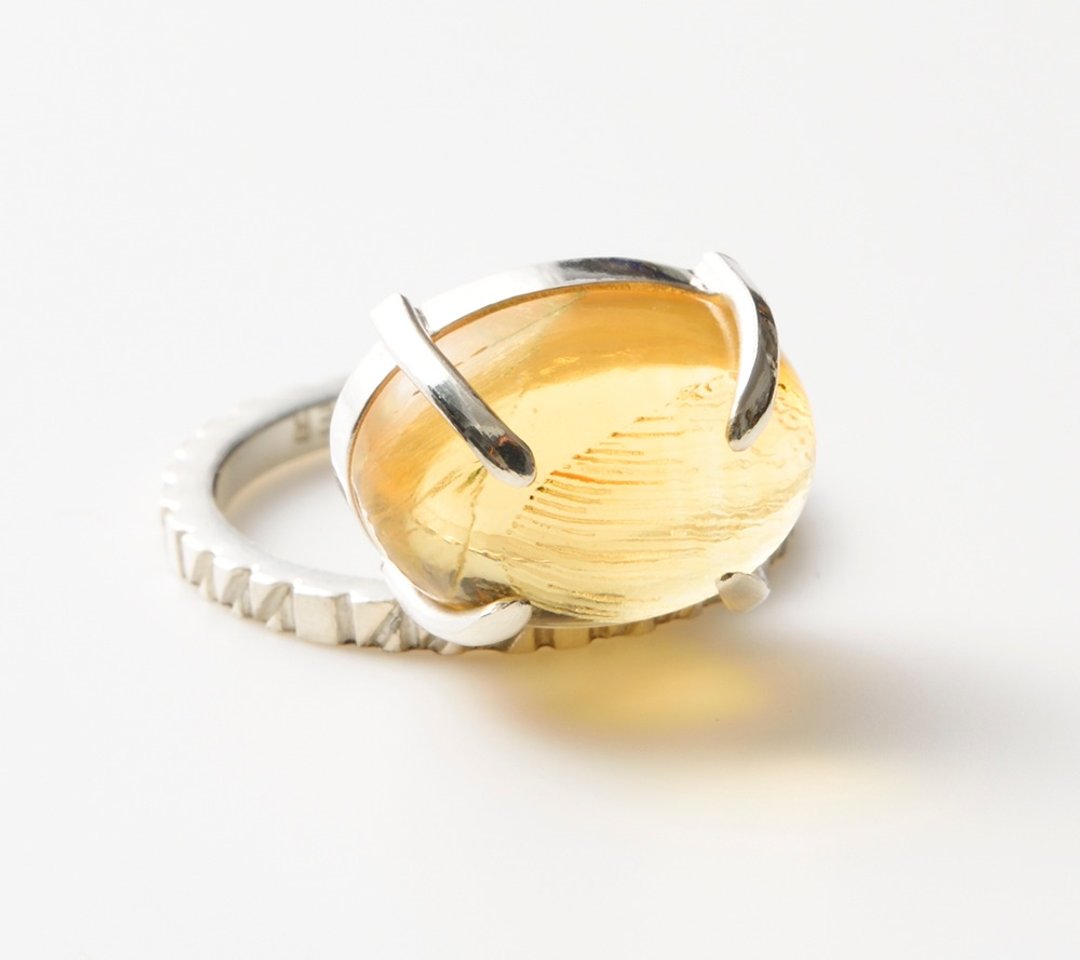 Citrine Ring - 戒指 - 其他金属 黄色