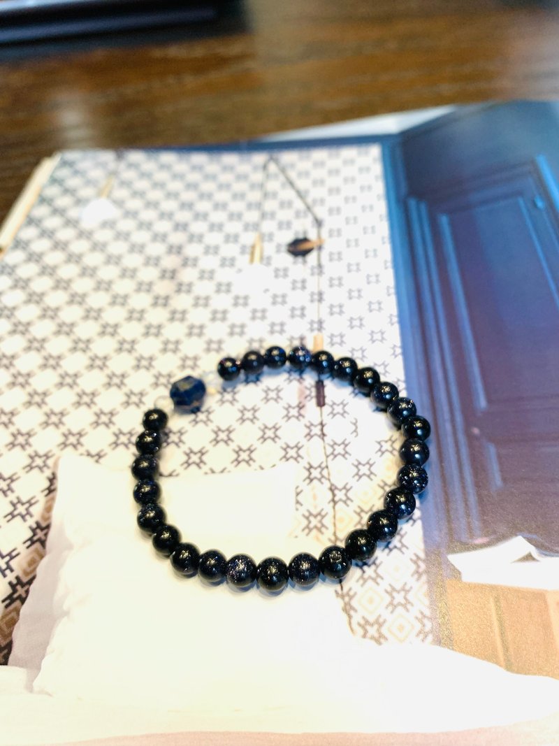 蓦然(手环系列)蓝砂石6mm--迈向浩瀚未来 - 手链/手环 - 石头 蓝色