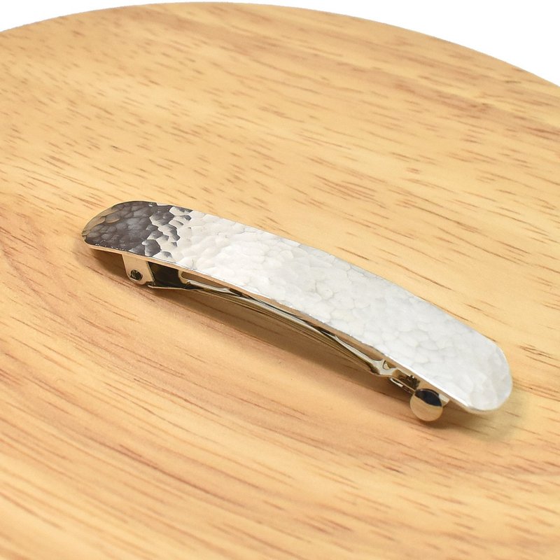 锤纹银发夹 S 号 - 发饰 - 银 银色