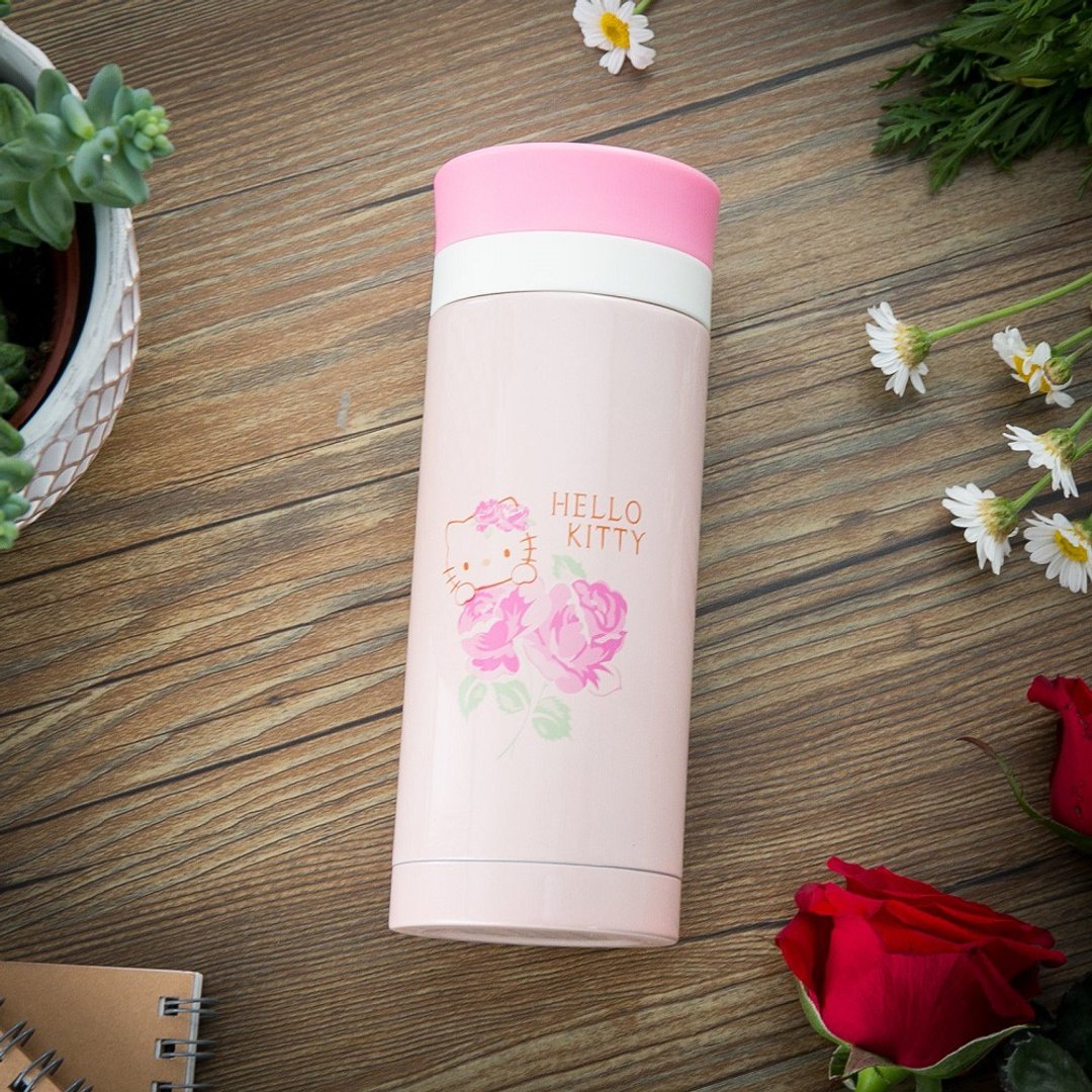 【HELLO KITTY】不锈钢真空保温杯 200ml-玫瑰 - 保温瓶/保温杯 - 不锈钢 